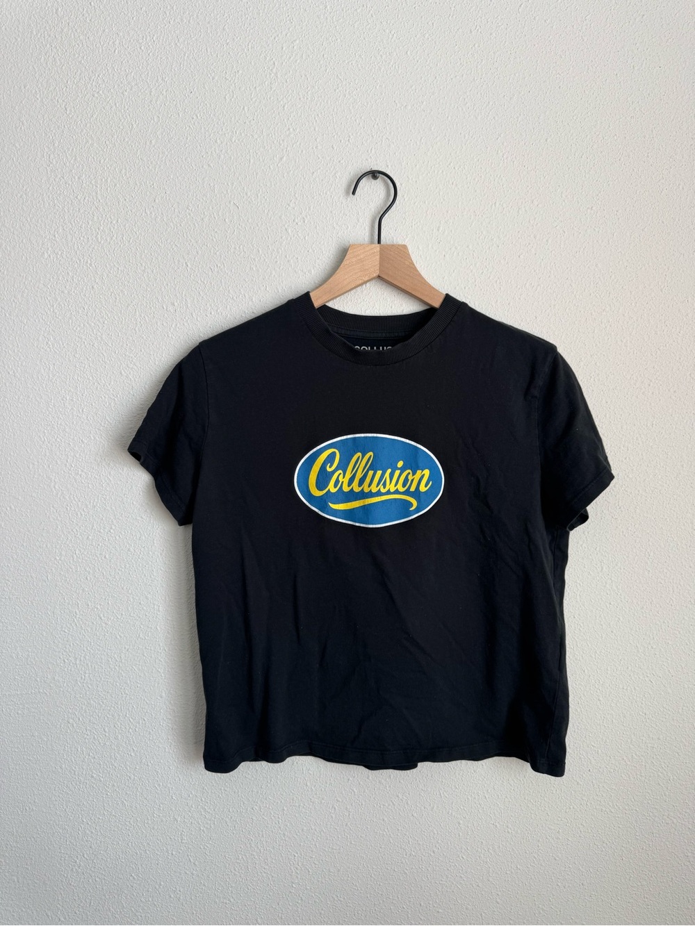 Collusion Black Graphic Tee with Logo